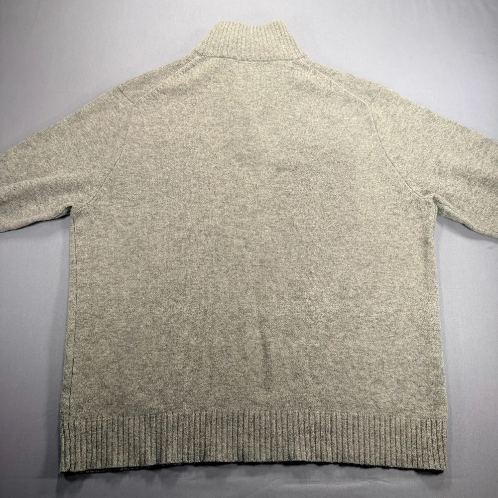 J Crew Premium Lambswool Quarter Zip Knit Pullover Sweater - Mens XL - Tan